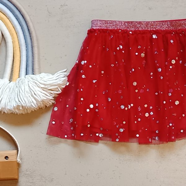 Pollera Tul roja T4-5